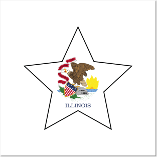 Illinois State Flag Star Posters and Art